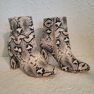 PrettyLittleThing Snake Print Ankle Boots